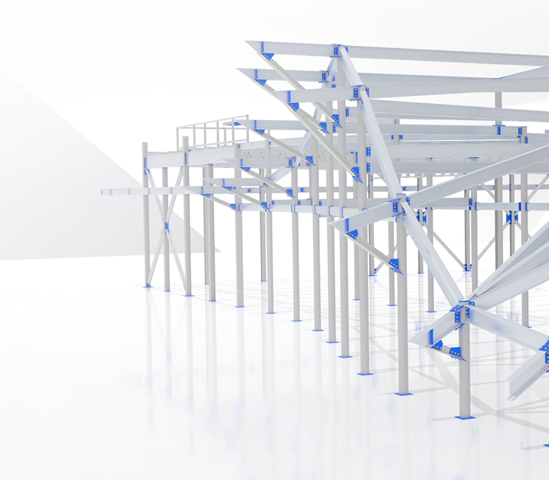 Structural steel model detailed by Steel Detailing, Inc. in SDS2 by ALLPLAN
