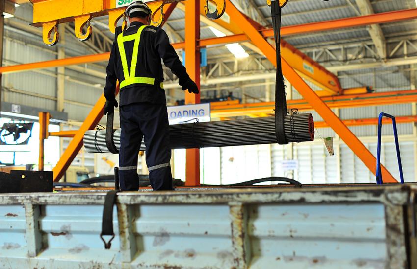 Material handling in a steel fabrication shop