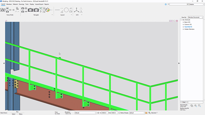 Handrail modeling enhanced in SDS2 2022