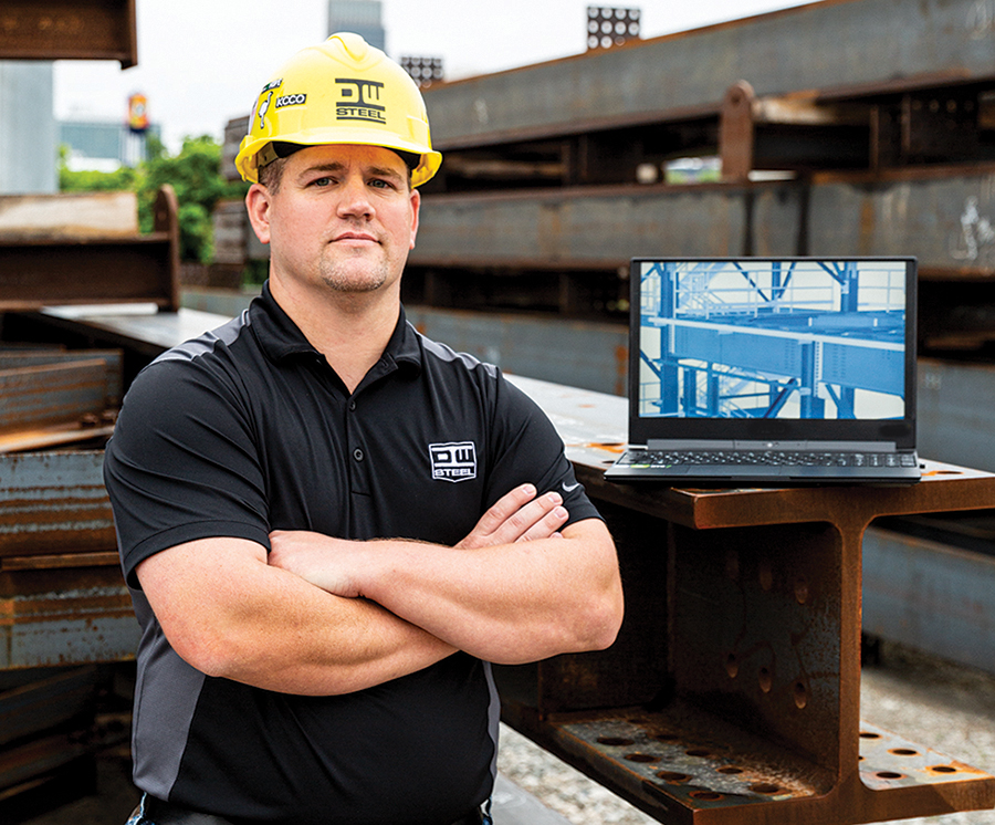 Detailer Joe Bintner at Drake-Williams Steel in Omaha, NE